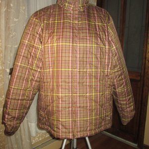 Lands' End Puffer Jacket/Green Plaid/Women's 14